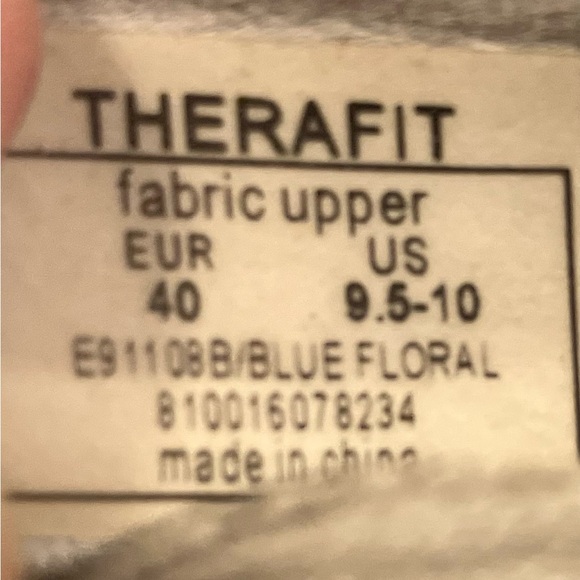Therafit Danielle Womens Shoes US 9.5 -10 Blue Pink Floral - Picture 10 of 10